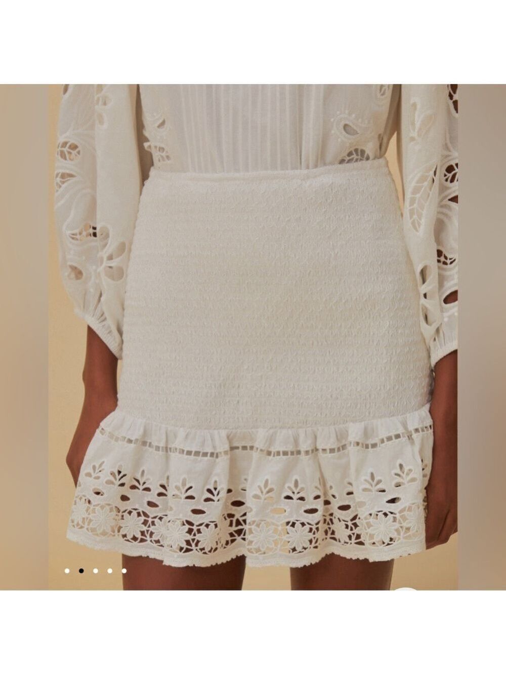 Farm Rio White Richelieu Mini Skirt - Picture 2 of 8